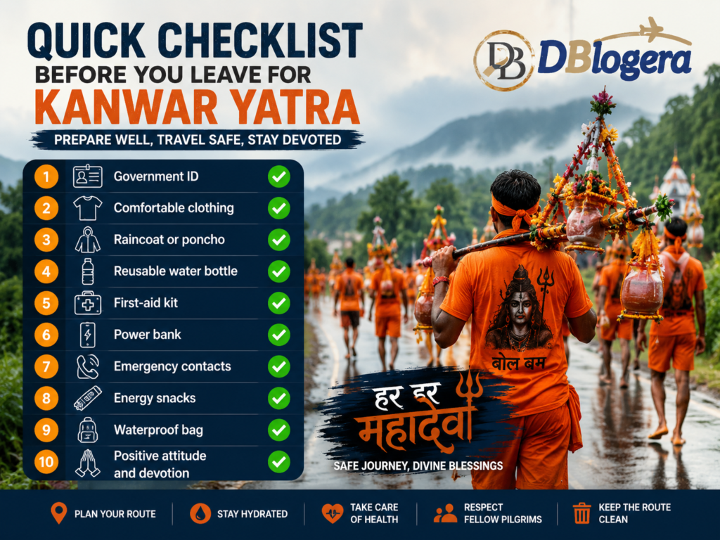 Kanwar Yatra checklist
